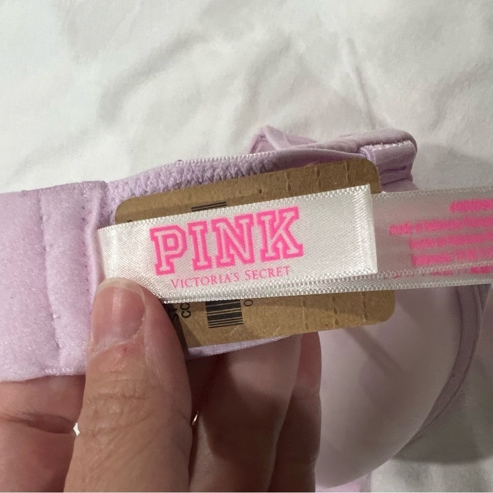 PINK VS Victoria Secret bra purple t-shirt wear everywhere lightly lined 40D - Picture 4 of 7